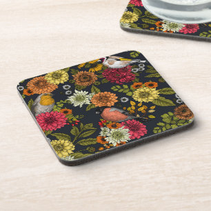 Dessous-de-verre Jardin d'oiseaux et de fleurs 2