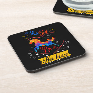 Dessous-de-verre Jaune Cette Fille Aime Son Cheval