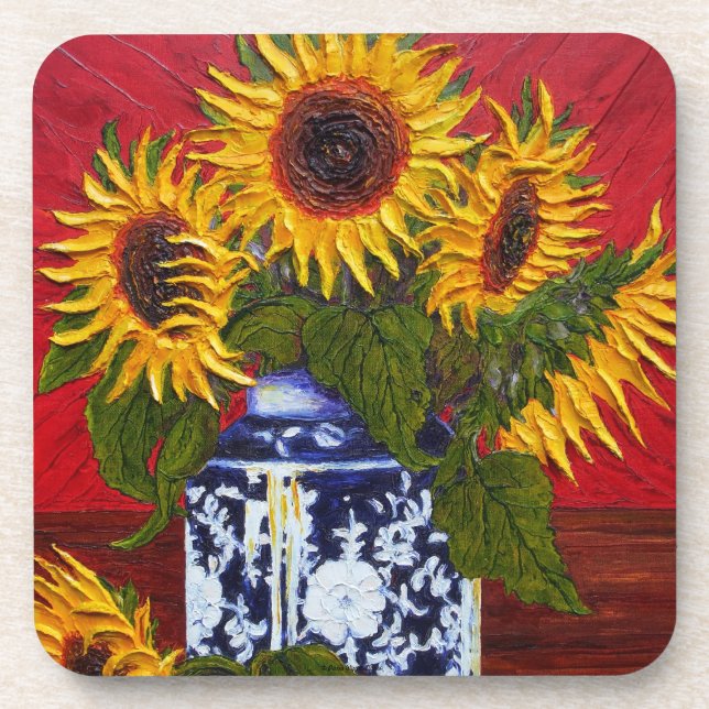 Dessous de verre jaunes de tournesols (Devant)
