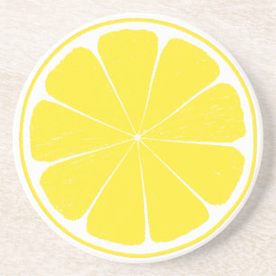 Dessous de verre jaunes lumineux de tranche