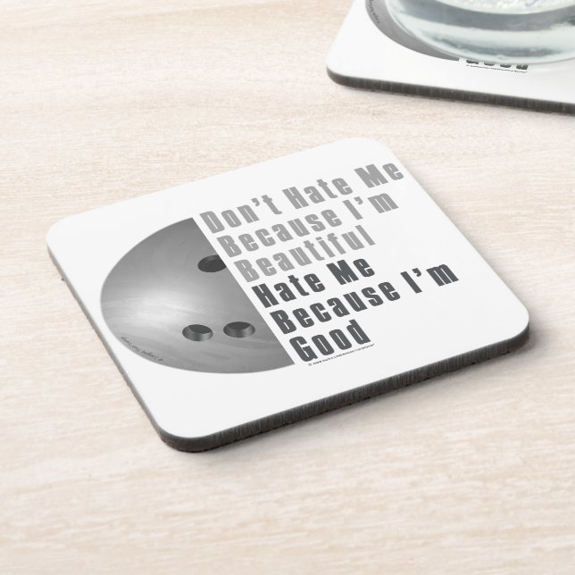 Dessous-de-verre Je suis belle, je vais bien Bowling Gray (Côté gauche)