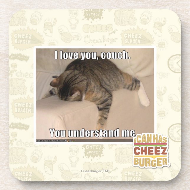 Dessous-de-verre Je t'aime, divan (Devant)