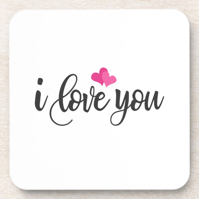 Dessous-de-verre Je t'aime Valentine Calligraphie | DESSOUS DE VERR (Devant)