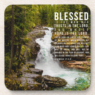 Dessous-de-verre Jérémie 17:7-8 Écriture biblique chrétienne Nature