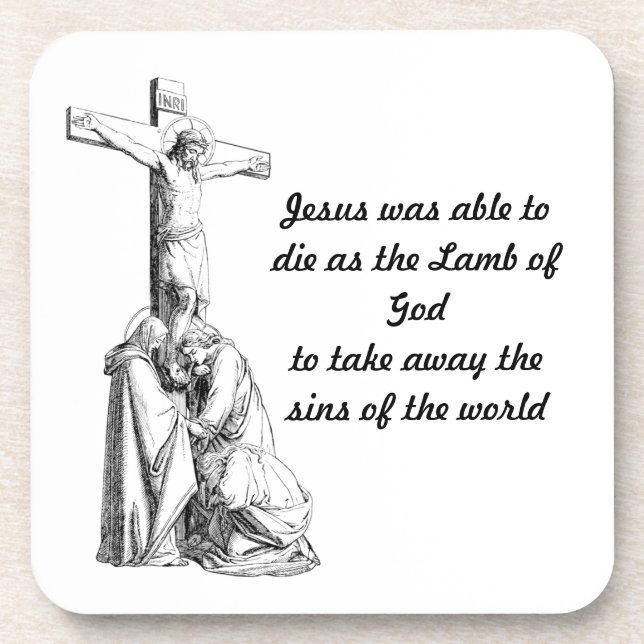 Dessous-de-verre Jésus Christ Crucifixion cross Bible Citations (Devant)