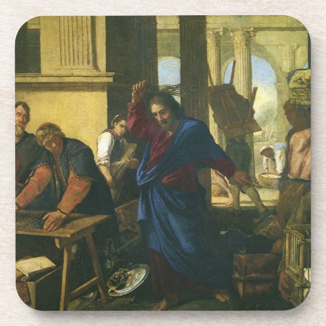 Dessous-de-verre Jésus Christ Nettoyage du Temple (Devant)