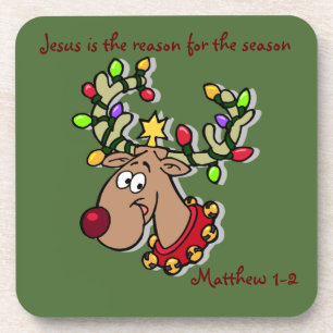 Dessous-de-verre Jésus est la raison de la saison Reindeer