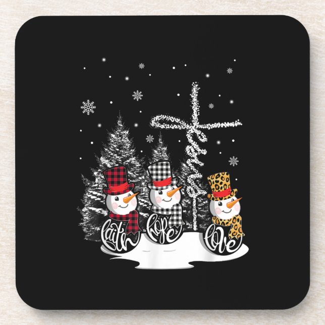 Dessous-de-verre Jésus Love | Jésus Faith Hope Love Snowman (Devant)