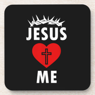Dessous-de-verre Jésus m'aime chrétien religieux