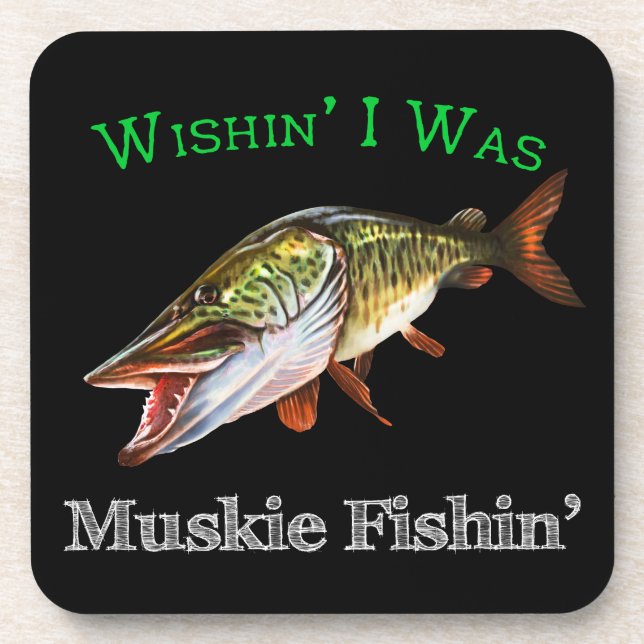 Dessous-de-verre J'Étais Muskie Fishin (Devant)