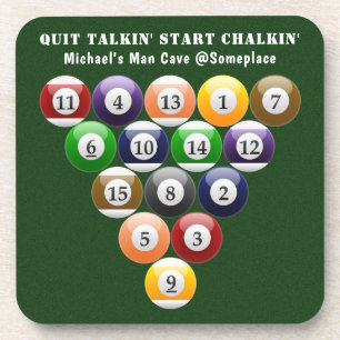 Dessous-de-verre Jeu de piscine des boules de billard de support de