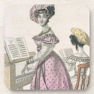 Dessous-de-verre Jeune femme dans une robe rose d'organdi