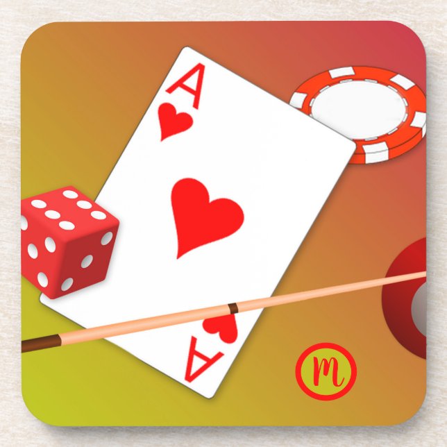 Dessous-de-verre Jeux de dés de poker Monogram Casino (Devant)