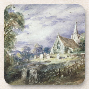 Dessous-de-verre John Constable chargent l'église de Poges