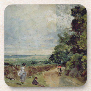 Dessous-de-verre John Constable   une route de campagne avec les