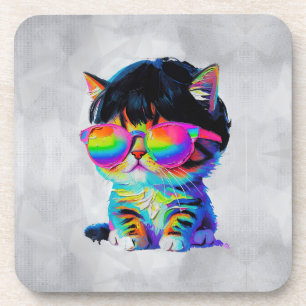 Dessous-de-verre Joli Chat Drôle Smol (Peinture No. 1)