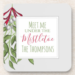 Dessous-de-verre Joli hiver Botanique de Noël Vert