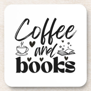 Dessous-de-verre Joli livre et amateurs de café personnalisés