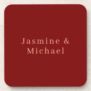 Dessous-de-verre Joli Minimaliste Deep Red & Peach Nom Propre