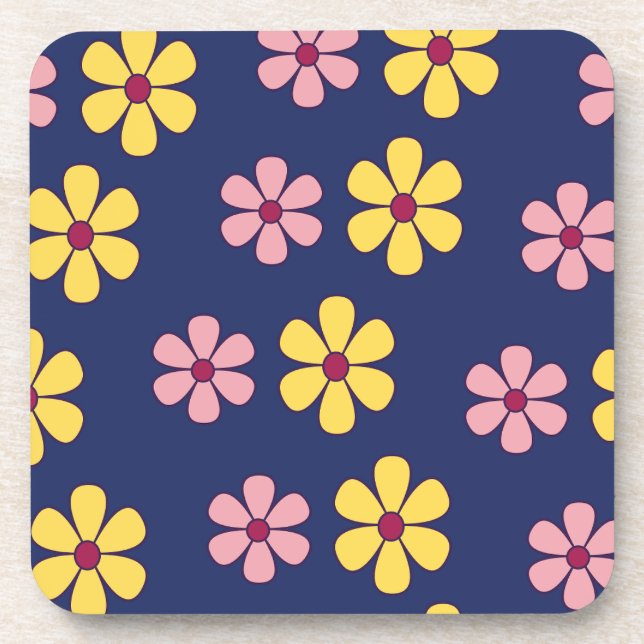 Dessous-de-verre Joli motif de grandes fleurs (Devant)