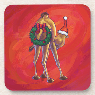 Dessous-de-verre Joli Noël Camel En Rouge