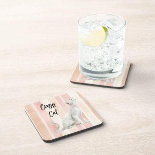 Dessous-de-verre Joli Peach Pink Crème raypes Chat