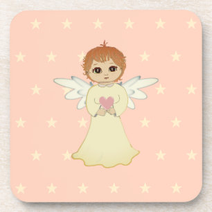 Dessous-de-verre Joli petit ange sur corail rose clair