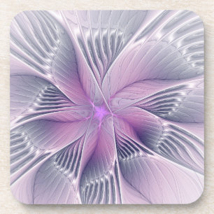 Dessous-de-verre Joli rose Fleur Moderne Abstrait Fractal Art
