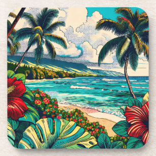 Dessous-de-verre Joli thème Hawaiian Island