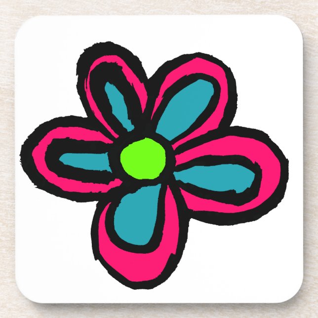 Dessous-de-verre Jolie Fleur Rose (Devant)