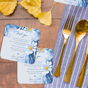 Dessous-de-verre Jolie Fleurs Bleues Mariage Floral tendance