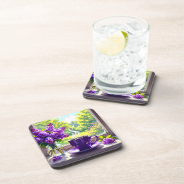 Dessous-de-verre Jolie Lilacs et café violets