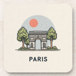 Dessous-de-verre Jolie silhouette minimaliste de Paris