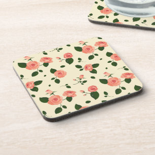 Dessous-de-verre Jolies Roses Roses Pastel Rose Clair Motif