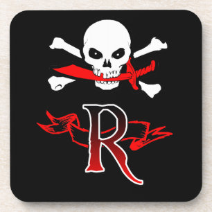Dessous-de-verre Jolly roger R Monogramme initial