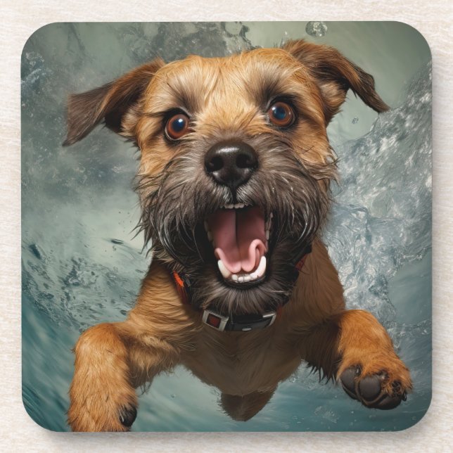 Dessous-de-verre Jouer Chien nager Design sous-marin (Devant)
