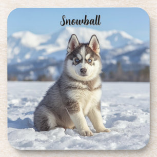 Dessous-de-verre Jouer Husky Personnalisé Boisson Ensemble de couve