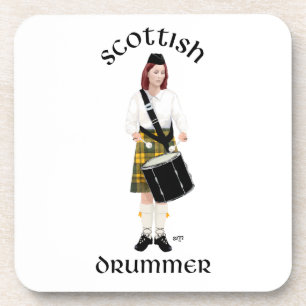 Dessous-de-verre Joueur de tambour écossais - Kilt jaune