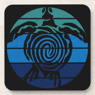 Dessous-de-verre Jour des terres, Tortue de mer, Nettoyer l'océan