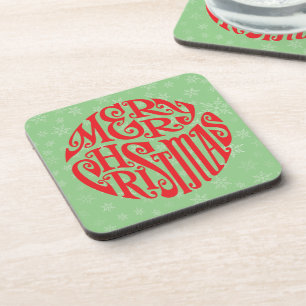 Dessous-de-verre Joyeuse typographie de Noël Joyeux voeux