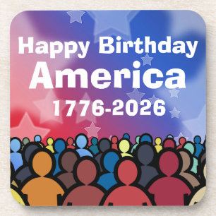 Dessous-de-verre Joyeux anniversaire Amérique 1776 à 2026
