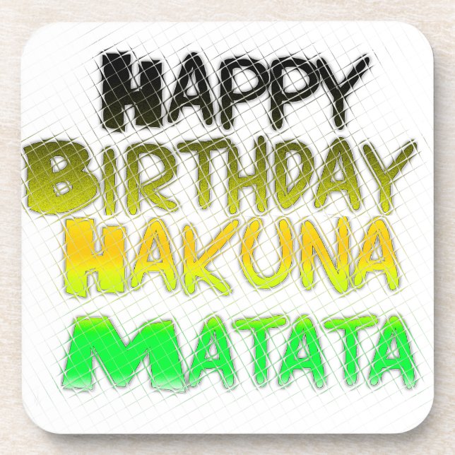 Dessous-de-verre Joyeux anniversaire Hakunamatata Art Inspirationne (Devant)
