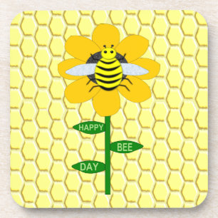 Dessous-de-verre Joyeux Jour des abeilles Anniversaire Bumblebee