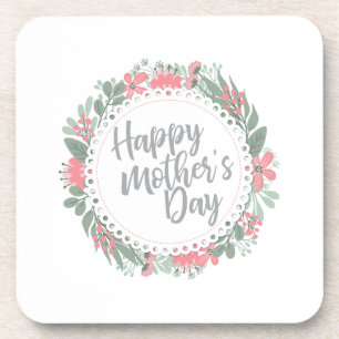 Dessous-de-verre Joyeux Joyeux Fête des Mères Fleur Wreath DESSOU