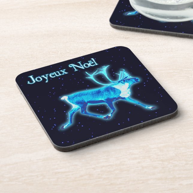 Dessous-de-verre Joyeux Noё l - Caribou bleu (rennes) (Côté gauche)