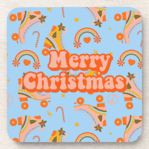 Dessous-de-verre Joyeux Noël les années 70 super disco motif