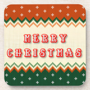 Dessous-de-verre Joyeux Noël Motif Tricoté Festif