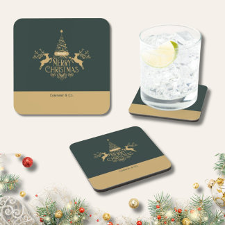 Dessous-de-verre Joyeux Noël Nom personnalisé pour l'équipe de l'en