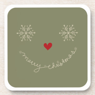 Dessous-de-verre Joyeux Noël Snowflakes Funny Smiley Face Enfant