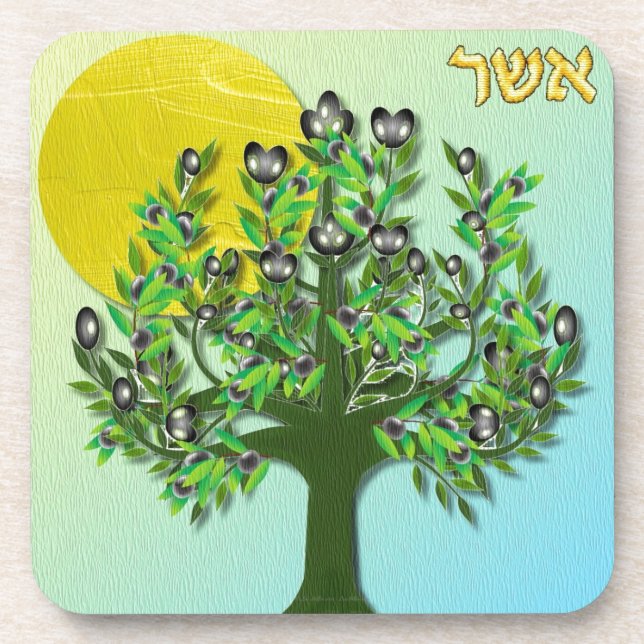 Dessous-de-verre Judée 12 tribus Israël Asher (Devant)